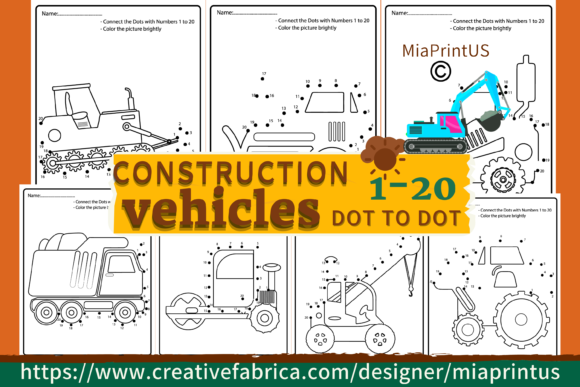 Construction Vehicles Game Dot to Dot 2 Assets