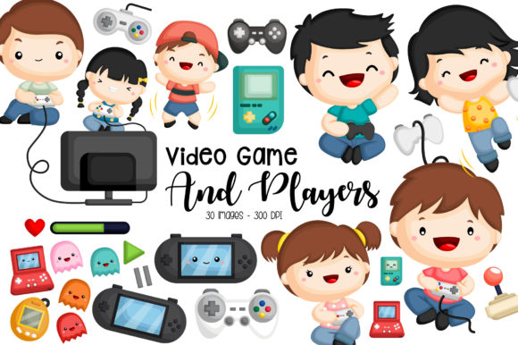 Cute Video Game Clipart for Kids' Creative Projects