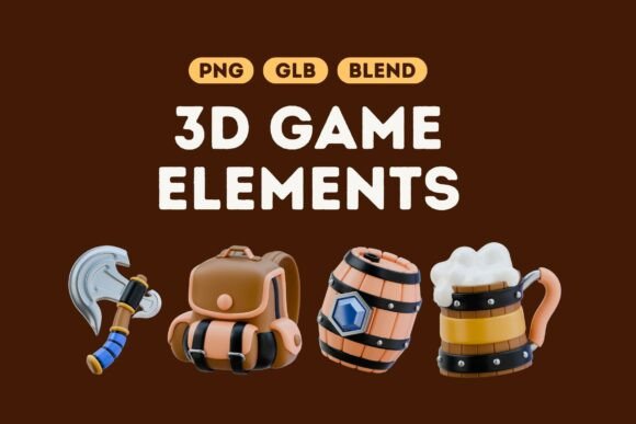 Epic 3D Game Elements Bundle Set 1: Enhancing Fantasy Game Development