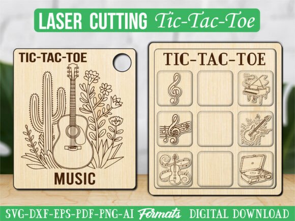 Evaluating the Guitar Music Tic Tac Toe Puzzle Game for Laser Cutting