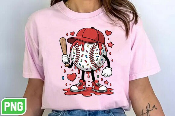 Game Day Baseball Drip Valentine Png: Creative Uses