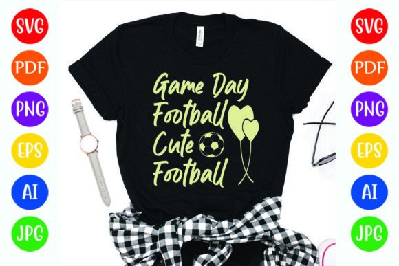 Game Day Football Cute Football: A Unique T-Shirt Design for Fans and Crafters Alike