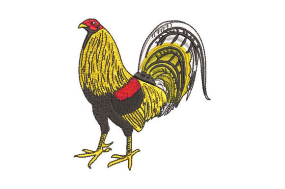 Game Rooster: A Bold Embroidery Design for Unique Fabric Personalization