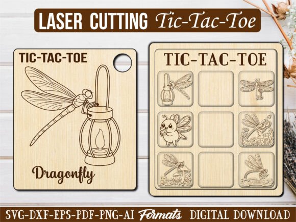 Kids Dragonfly Tic Tac Toe Puzzle Game