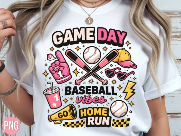 Pink Game Day Baseball Sports Vibes PNG: Elevating Your Creative Projects