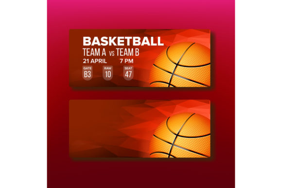 Red Coupon Basketball Game Template
