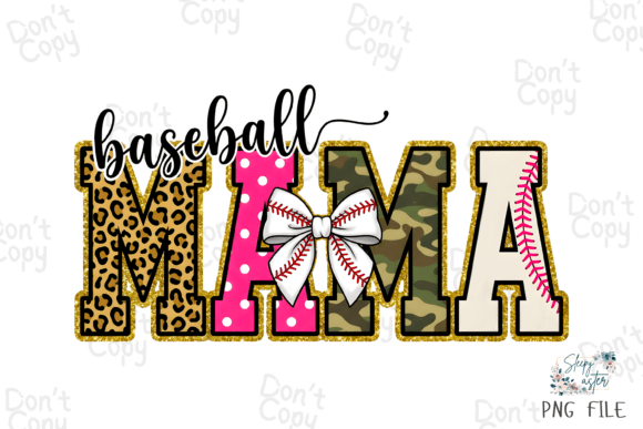 Retro Baseball Mama Camo Game Day PNG Guide