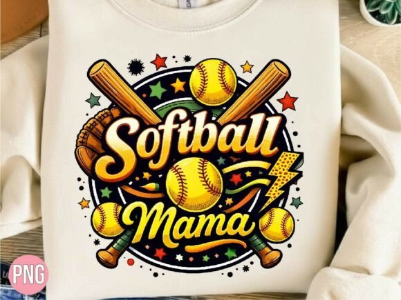 Retro Softball Mama Game Day PNG T-shirt: A Digital Design Resource