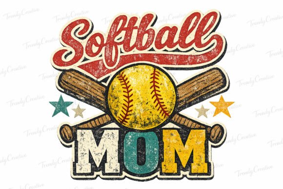 Softball Mom Game Day PNG: Trendy Sublimation Design