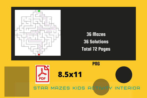 Star Maze Easy Game Interior KDP: Practical Puzzle Content for Kids’ Activity Books
