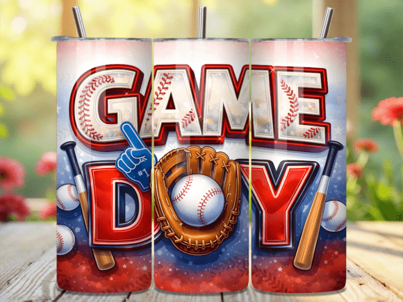 Vintage Baseball Game Day Sports Tumbler Design
