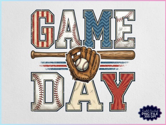Vintage Game Day Baseball PNG: A Creative Resource