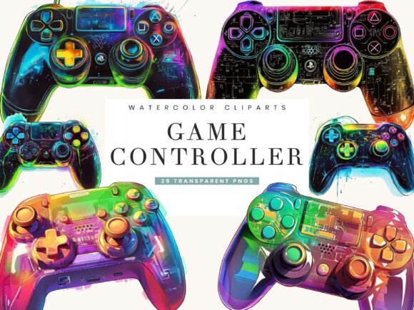 Watercolor Game Controller Clipart: Creative Design Solutions for Gamers and Creators