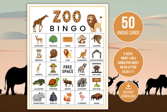 Zoo Bingo Game Fun Kids Printable: The Ultimate No-Prep Screen-Free Activity